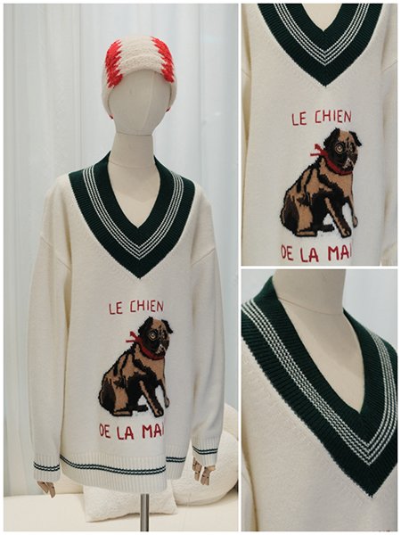 Focus on the intricate intarsia knitting technique on a sweater form, showcasing a multi-color geometric pattern with flawless color transitions and no dangling threads on the inside, a testament to superior craftsmanship.