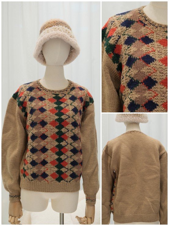 Pastel fleck tweed boucle sleeveless knit waistcoat with gold braided trim and embossed metal buttons, premium-knitwear-collections tailored layering vest
